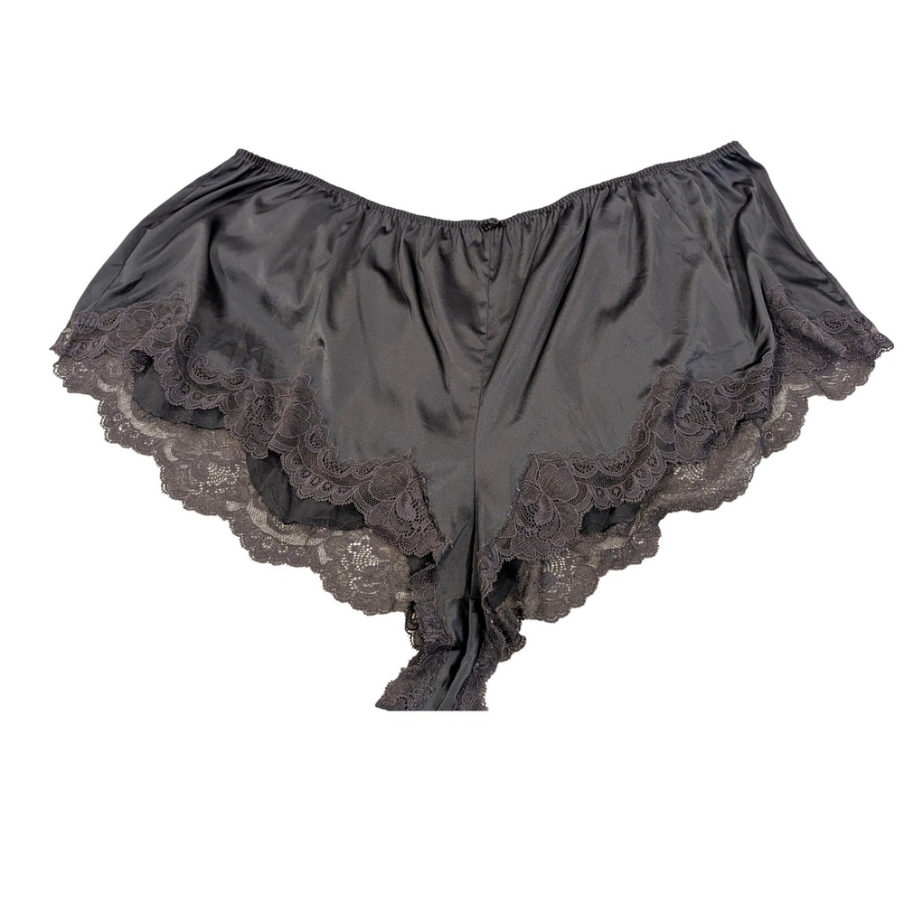 SKIMS Plus Size 4X Black Lace Trim Sleep Shorts Lounge Satin Soft Flowy
